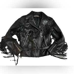 VTG Harley Davidson Fringed Leather Moto By Hein Gericke SZ SM